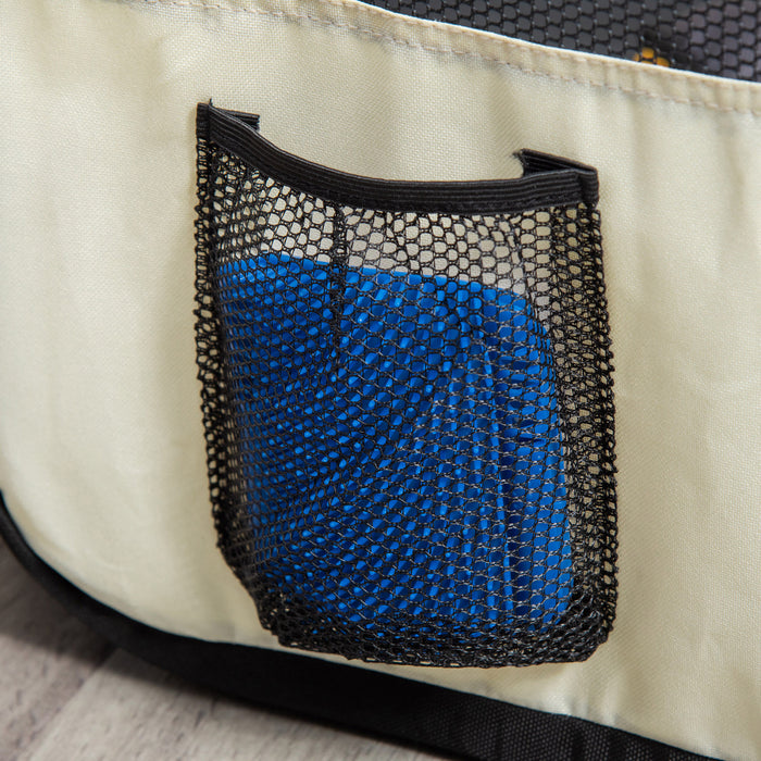 Pawhut 47.25 Inch Soft Pet Playpen, Folding Puppy Kennel, Dog Tent, Cat Exercise Crate, W/ Bag, Beige