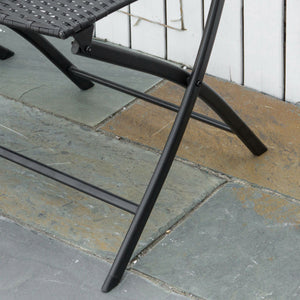 Outsunny 3 Pcs Rattan Bistro Set, Folding Patio Furniture Set, Mixed Brown