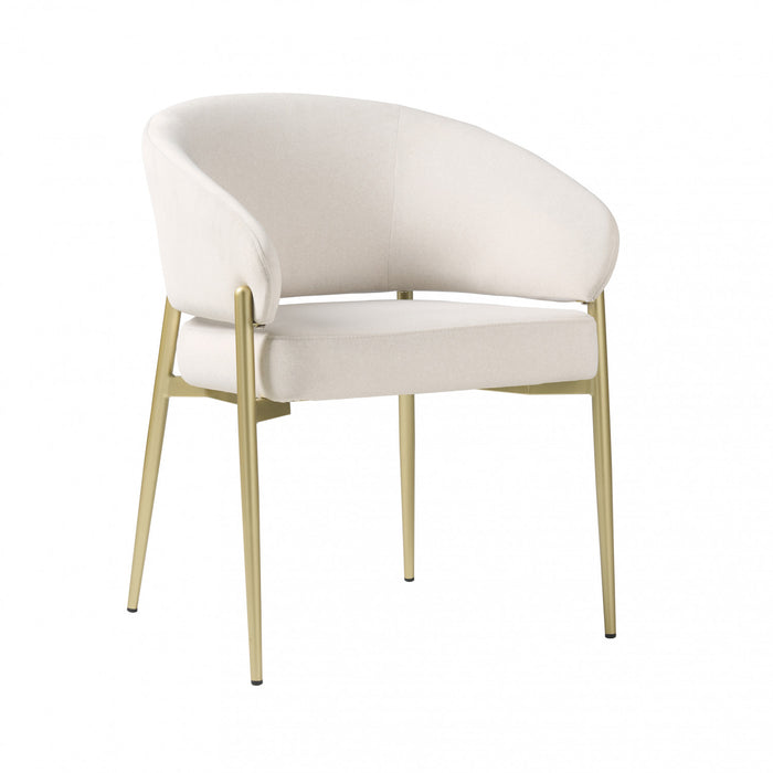 Jeremy Modern Dining Chairs Set Of 2 With Fabric Upholstered Side Chairs And Metal Frame,beige