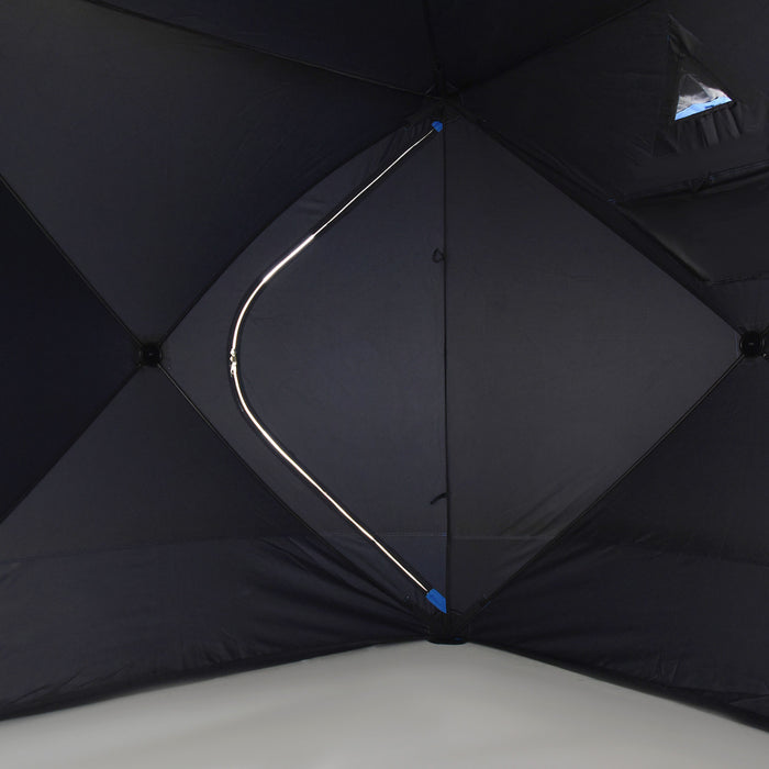 Outsunny 2-4 Person Pop-up Ice Fishing Tent Portable Ice Fishing Shelter With Windproof Windows And Carrying Bag Hub Fish Shelter, Blue