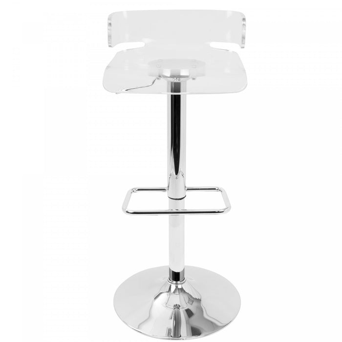 LumiSource Pride Contemporary Adjustable Barstool - Clear Acrylic