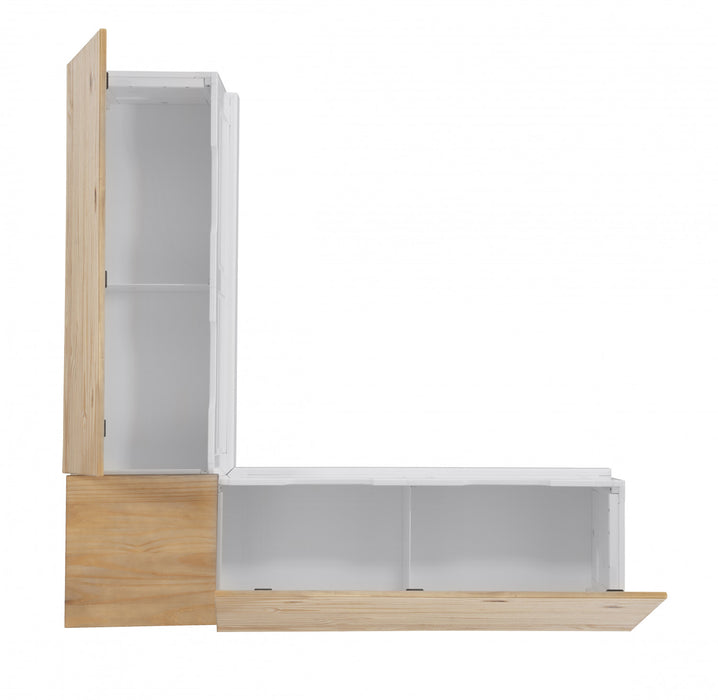 Tobin Backless Corner Nook Dining Bench - Natural and White