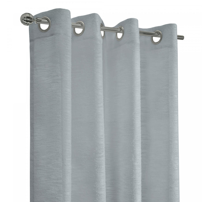Habitat Boucle Light Grey Sheer Grommet Curtain Panel - 52 x 95