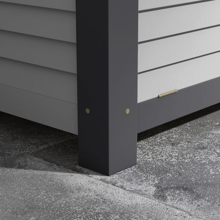 Outsunny Wooden Raised Garden Bed With Storage Doors For Vegetables Grey