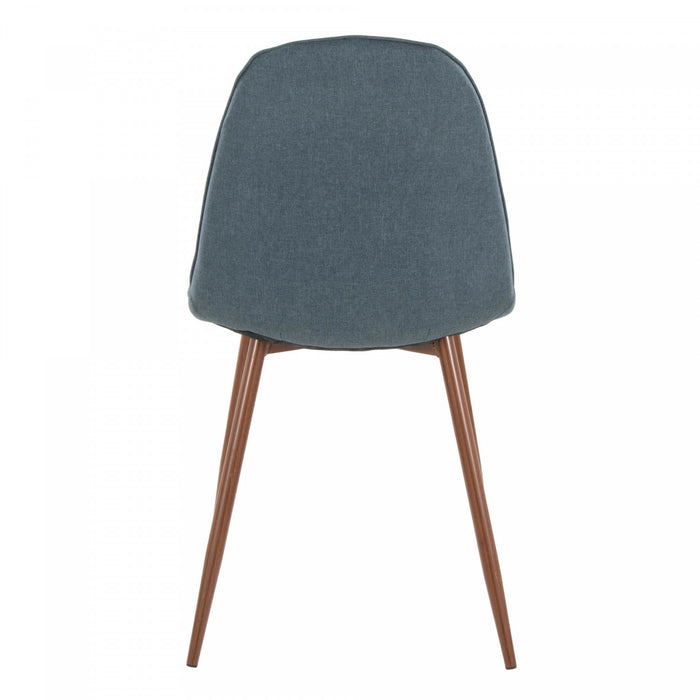 LumiSource Pebble Blue Fabric Mid-Century Modern Dining Accent Chair - Set of 2