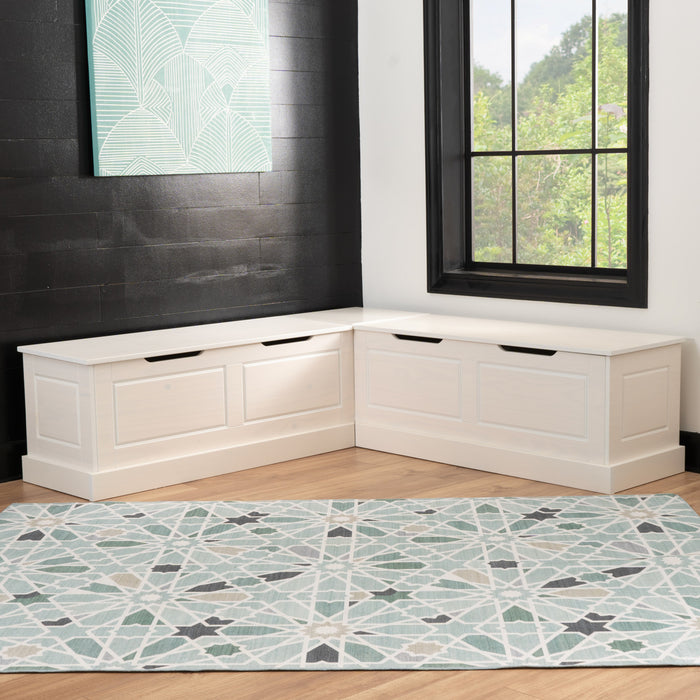 Tobin Backless Corner Nook Dining Bench - White