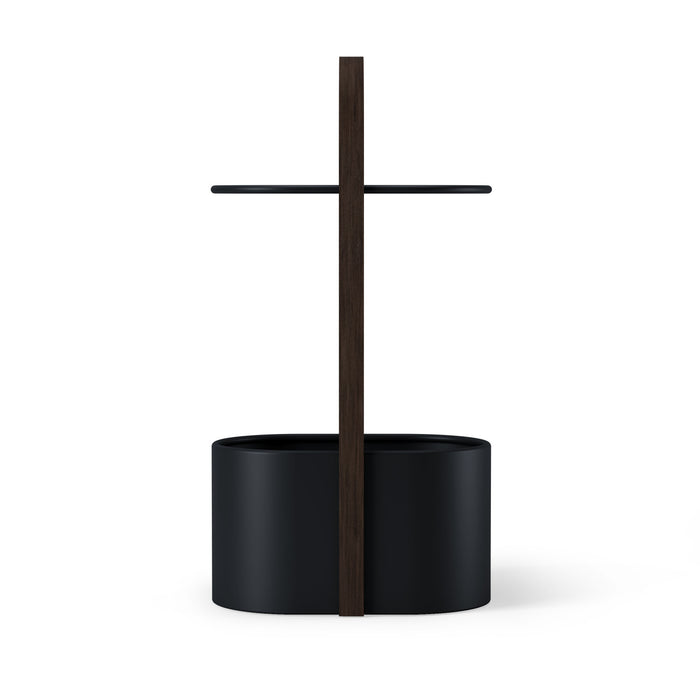 Umbra Modern Steel Bellwood Storage End Table - Black and Walnut