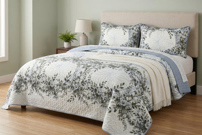 King Size 3-Piece Reversible Quilt Set | Ensemble de Courtepointe Reversible 3 Pieces Tres Grand Lit