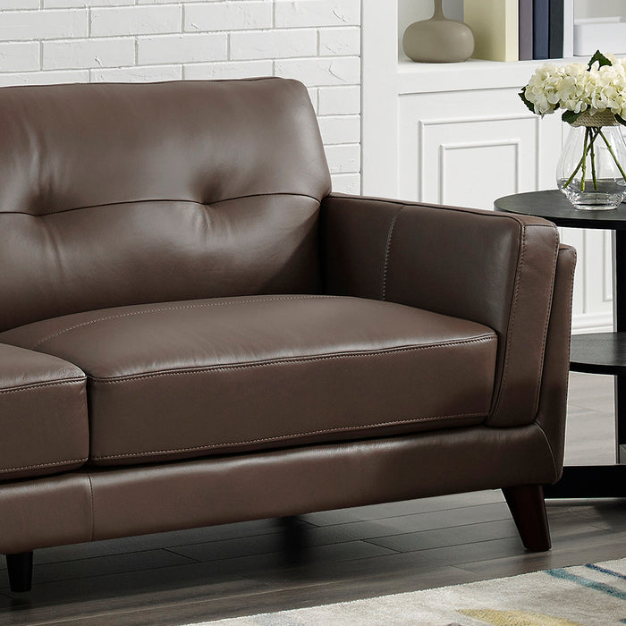 Hydeline Rowan Leather Loveseat - Brown