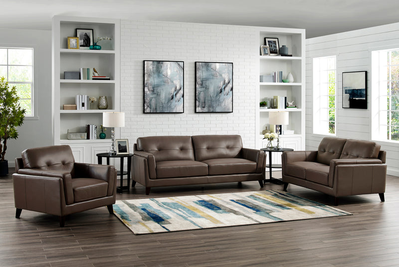 Hydeline Rowan Leather Loveseat - Brown