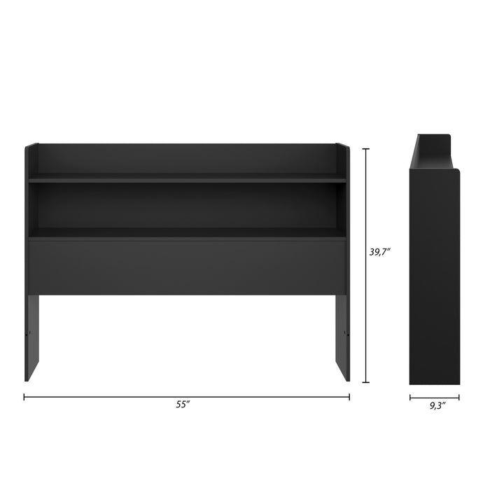 Nordika Hunter Bookcase Full Headboard - Black