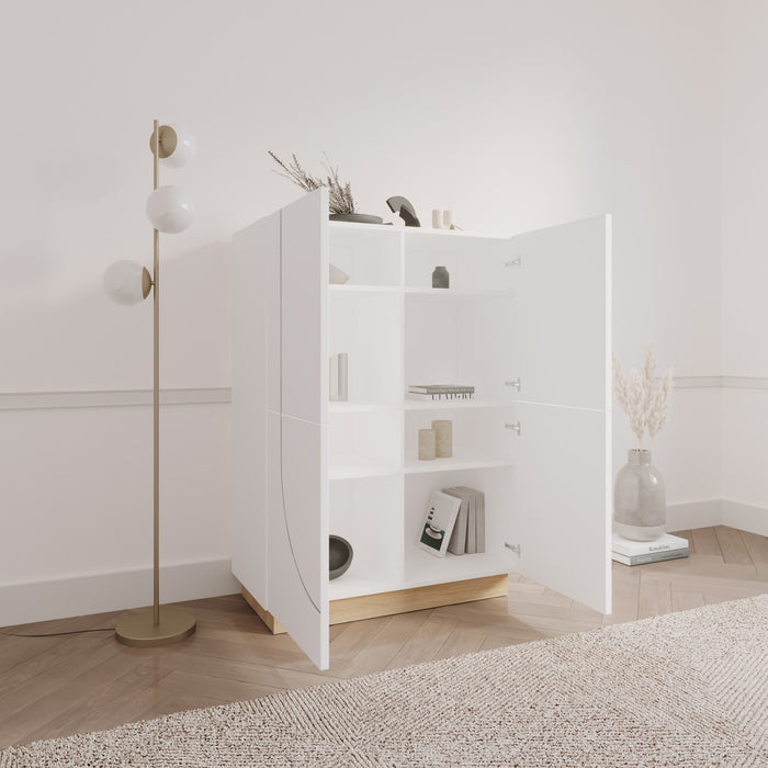 Nordika Nauraa High-Buffet Accent Cabinet - White