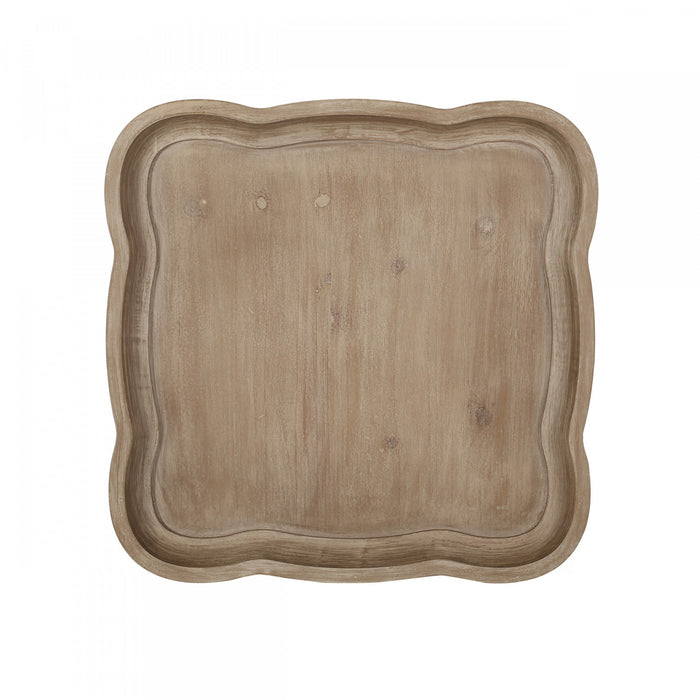 Jason Traditional Square Side Table With Shelf, Driftwood