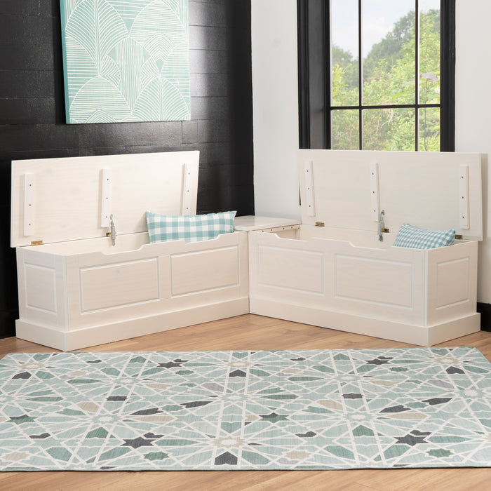 Tobin Backless Corner Nook Dining Bench - White