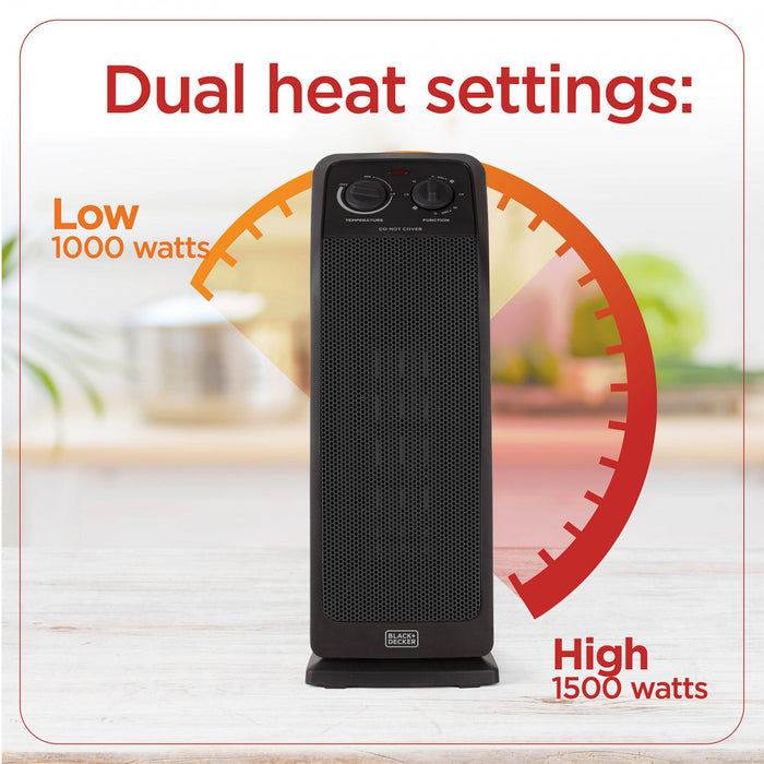 Black+Decker 18.7\" Ceramic Tower Heater