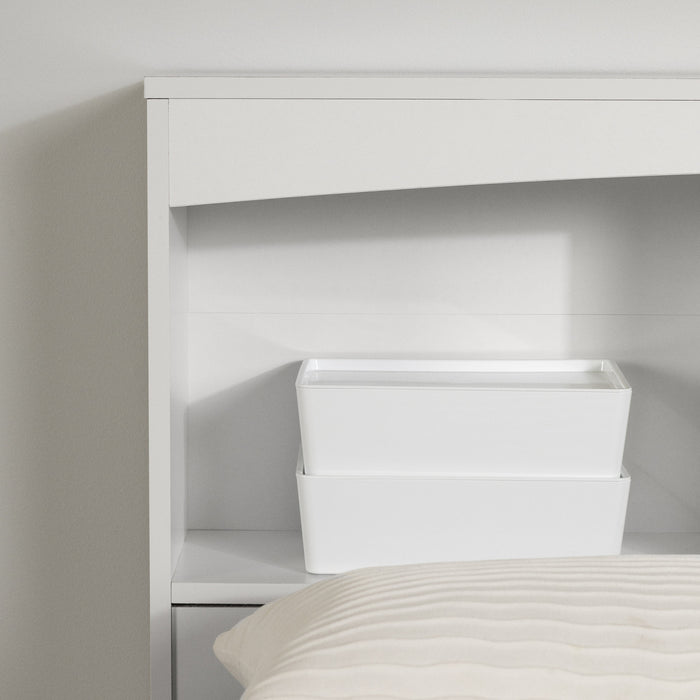 Step One Bookcase Headboard With Storage - Pure White