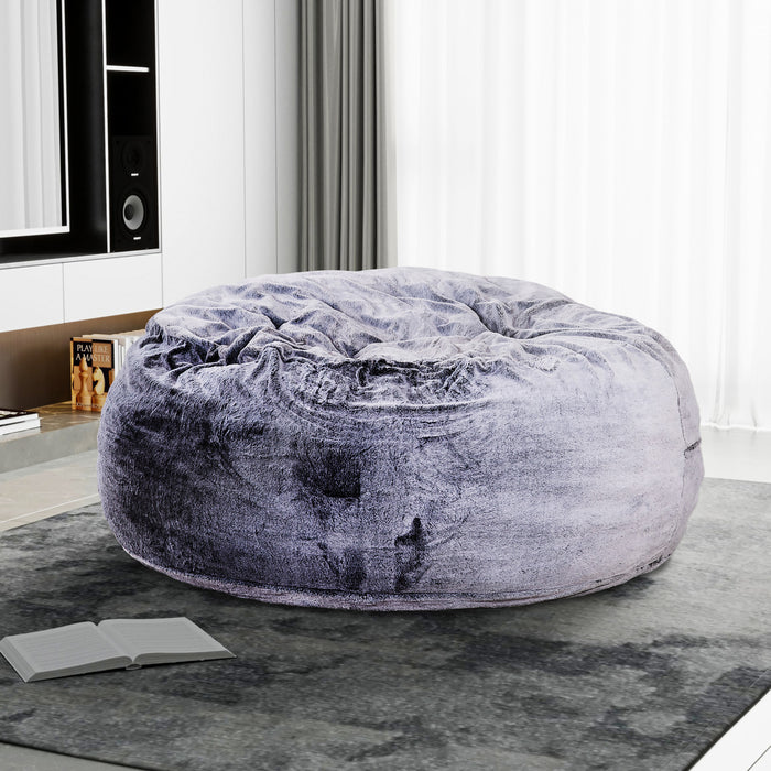 Sealy Bala Faux Fur High Density Foam Bean Bag Chair - Grey