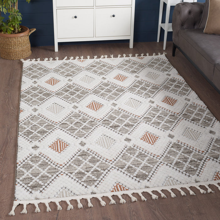 Quinto Twinkle Orange Shag Area Rug - 7'7\" x 10'