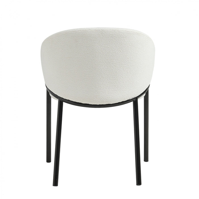 Pater Modern Dining Chairs With Upholstered Fabric Seating And Metal Legs,white