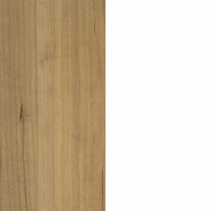 Myro Kitchen Island With Door And Drawers - White And Maple Nutmeg