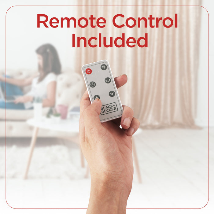 Black+Decker 18.7\" Oscillating Ceramic Tower Heater with Remote