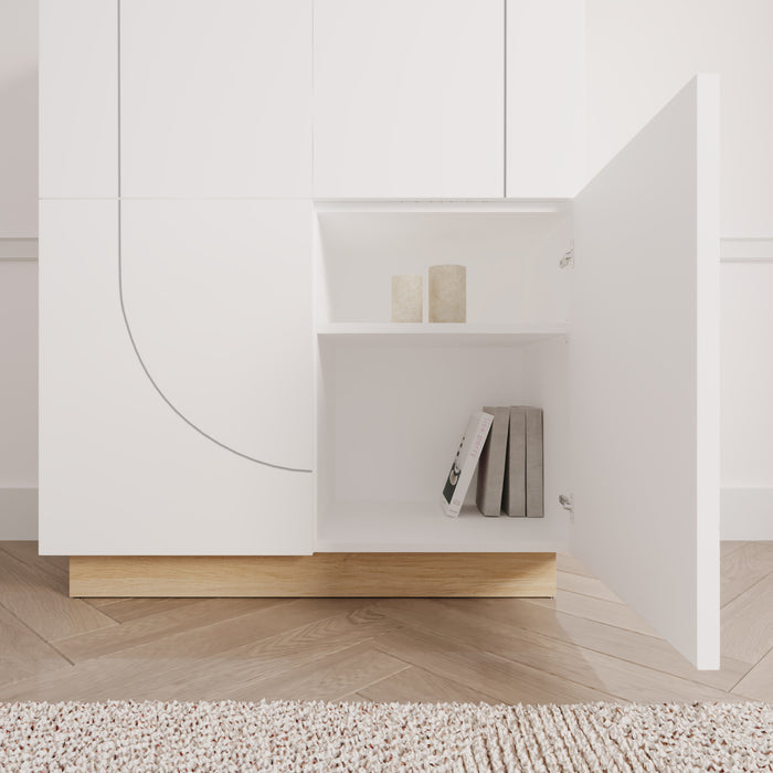 Nordika Nauraa High-Buffet Accent Cabinet - White