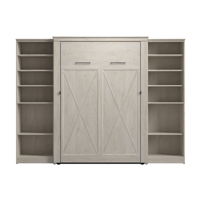 Bestar Key West Full Murphy Bed with Closet Organizers (113 W) - Linen White Oak