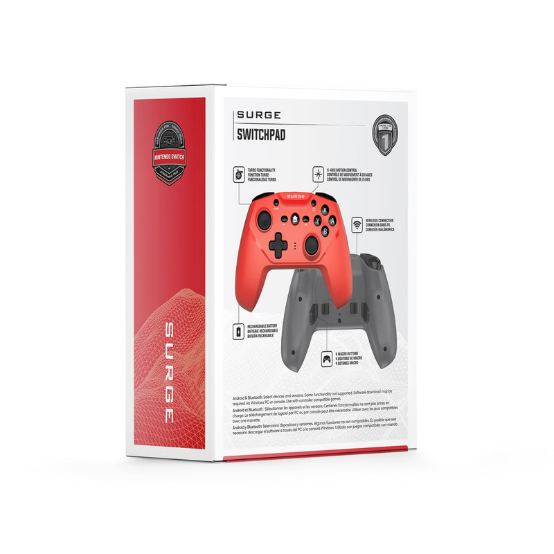 Surge Nintendo Switch Wireless Pro Neon Red Controller - The