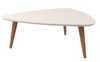 Manhattan Comfort Utopia 17.51\" High Triangle Coffee Table with Splayed Legs - Off White & Maple Cream
