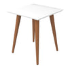 Manhattan Comfort Utopia 19.84\" High Square End Table with Splayed Wooden Legs - White Gloss