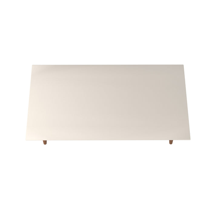 Manhattan Comfort Utopia 17.52\" High Rectangle Coffee Table with Splayed Legs - Off White & Maple Cream