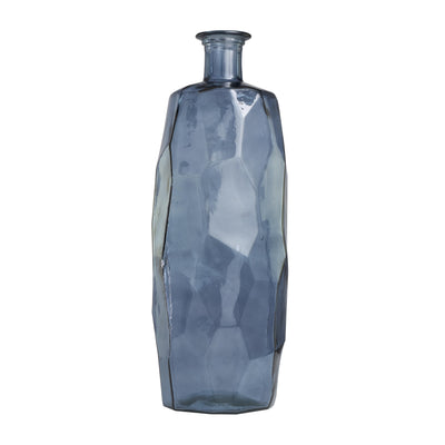 Recycled Spanish Glass 29" Vase - Blue|Vase de 29 po en verre espagnol recyclé - bleu