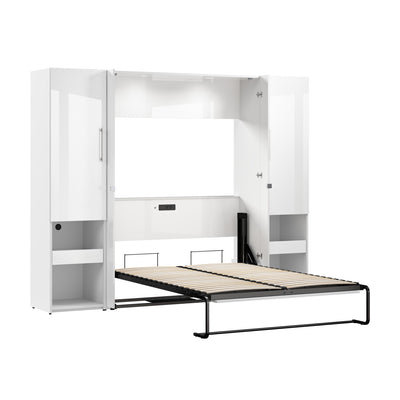 Bestar Avalon Full Murphy Bed & Storage Cabinets with Pull-Out Shelf (101 W)|Lit double escamotable Avalon de Bestar de 101 po (L) avec armoires de rangement et tablette coulissante
