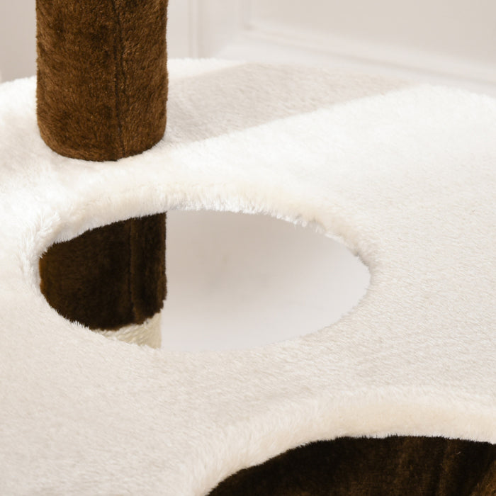 Pawhut 60-inch Cat Tree Tower Condo Scratching Pet Furniture With Hammock Post