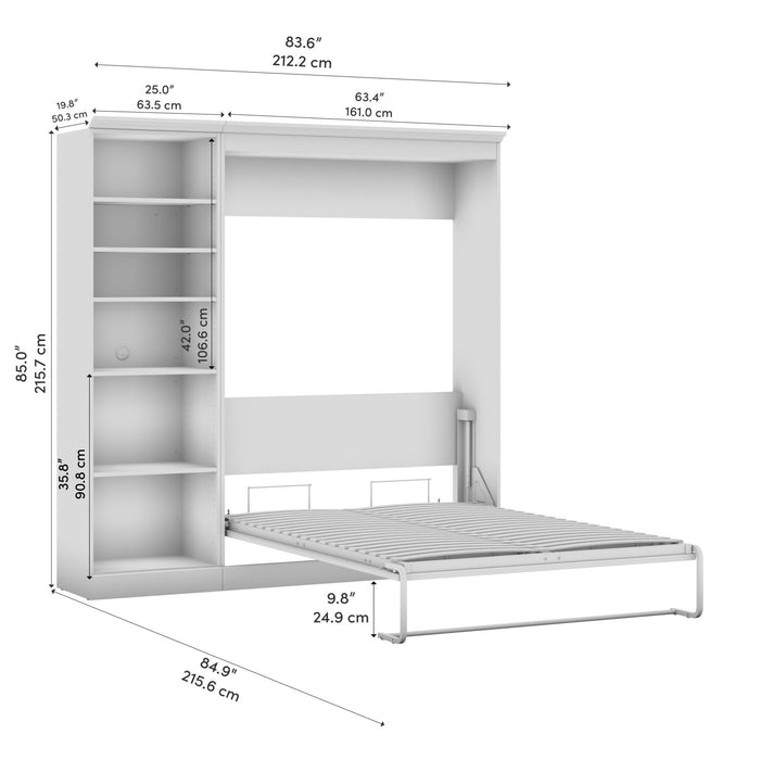 Bestar Versatile Full Murphy Bed Closet Organizer (109 W) - White