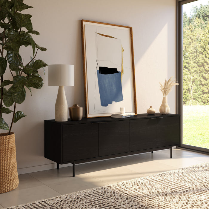 Nordika Hamilton 70\" TV Stand with 4 Storage Cabinets - Black