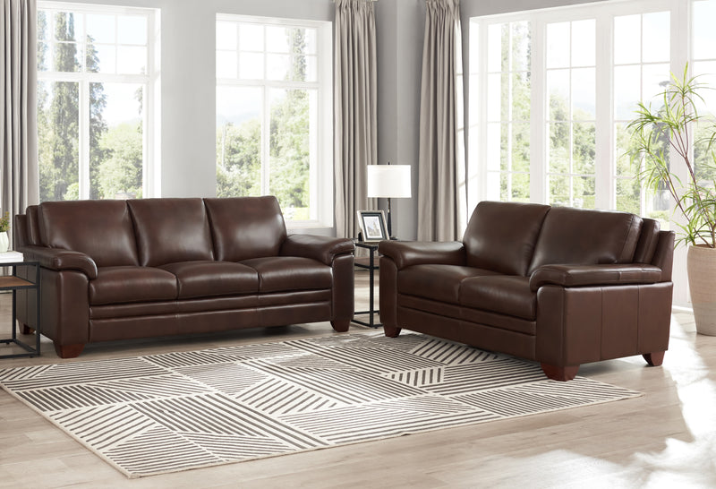 Hydeline Magnum Leather Loveseat - Brown