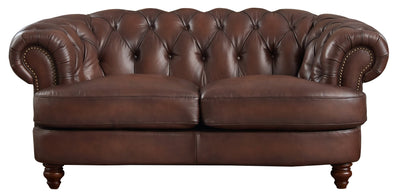 Hydeline Brixton Leather Loveseat - Brown|Causeuse Brixton de Hydeline en cuir - brune