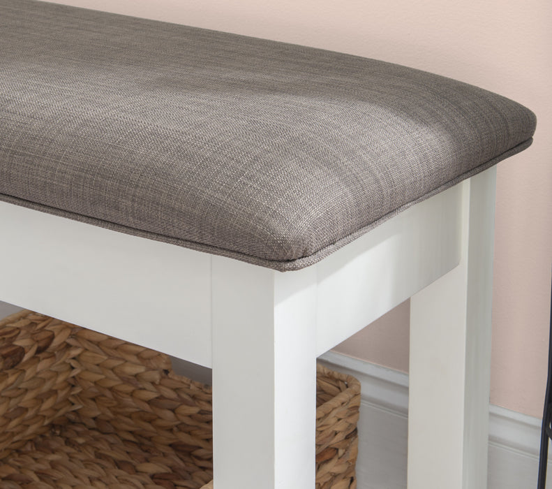 Jane Fabric Storage Dining Bench - Taupe