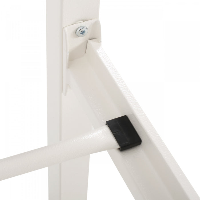 Robert Metal Construction Bed Frame With Circular Design Headboard And Footboard,king Size,white King Bed