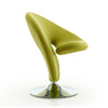 Manhattan Comfort Curl Polished Chrome Wool Blend Swivel Accent Chair - Green