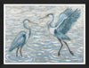 Blue Pelicans Framed Matted Glass Art - 26\" x 34\"