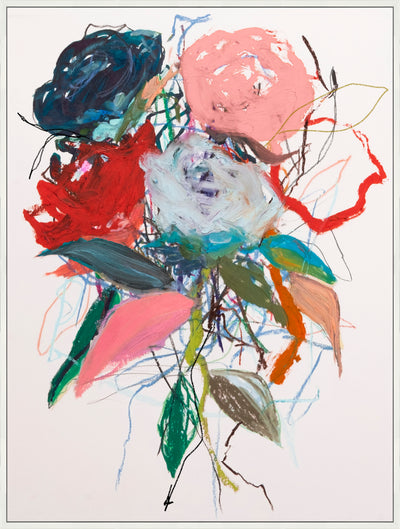 Floral Abstract Framed Canvas Art - 31" x 41" | Œuvre d’art encadrée « Floral Abstract » sur toile - 31 po x 41 po
