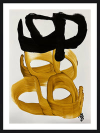 Black Dominates No. 3 Framed Artwork Raised Under Glass with Mat - 26