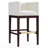 Manhattan Comfort Kingsley 38\" Beech Wood Barstool - Ivory & Dark Walnut