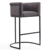 Manhattan Comfort Cosmopolitan 37.8\" Metal Barstool - Pebble & Black
