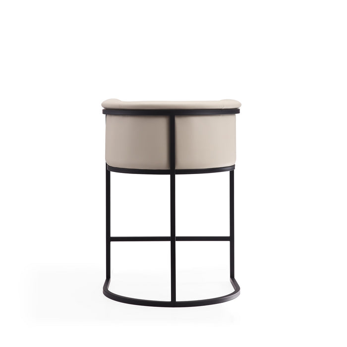 Manhattan Comfort Cosmopolitan 33.8\" Metal Counter Height Barstool - Cream & Black
