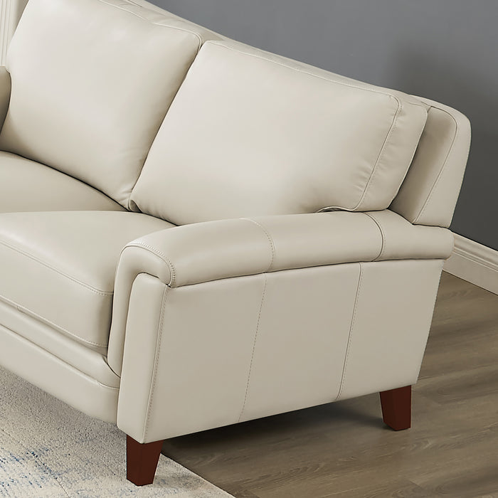Hydeline Westcott Leather Loveseat - Vanilla