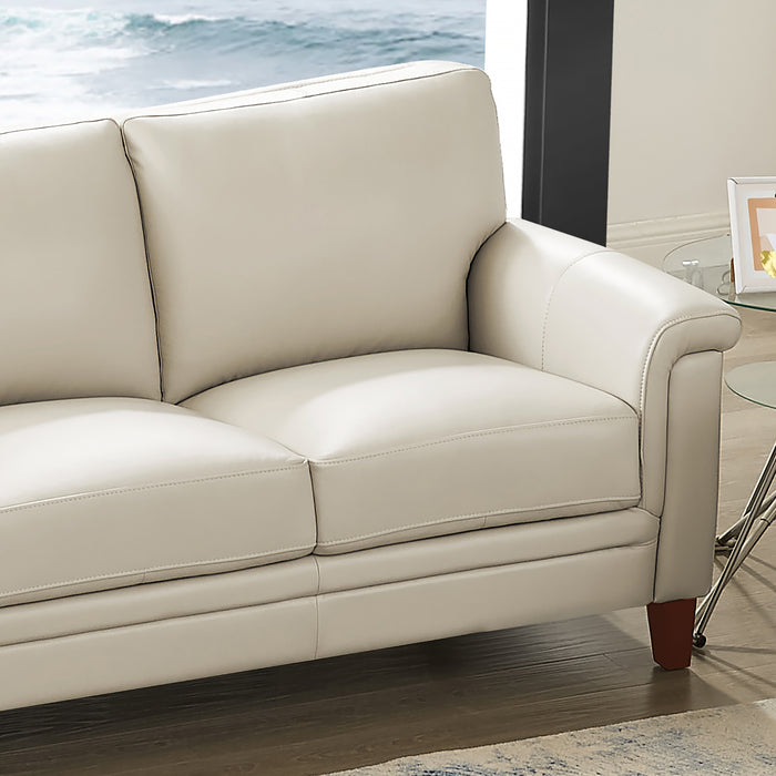 Hydeline Westcott Leather Loveseat - Vanilla