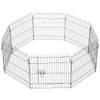 Pawhut 30inch 8-panel Octagon Pet Exercise Playpen Crate Foldable Dog Cage Pen Puppy Kennel, Black